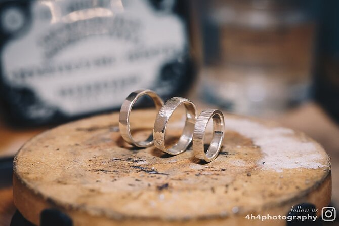 Dublin Jewellery Forge a Hammered Silver ring:Georges Street - Shaping the ring with a mallet