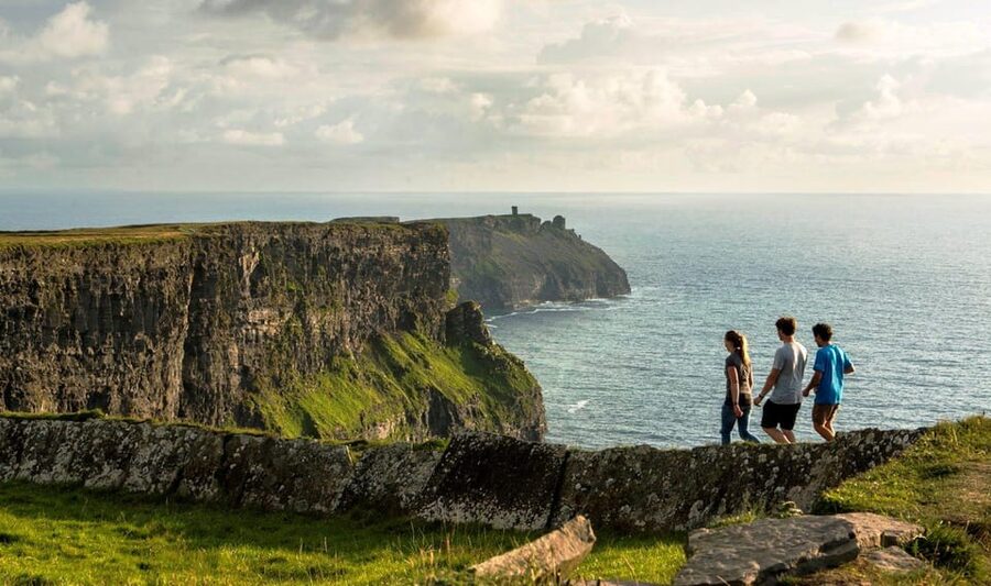 From Galway: Cliffs of Moher and The Burren Tour - The Aran Islands appear across the Atlantic