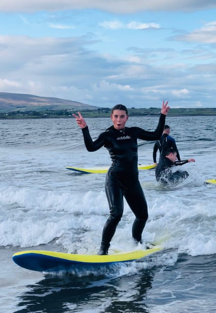 Surf Lessons in Co. Sligo, on The Wild Atlantic Way - Into the Atlantic with an instructor nearby